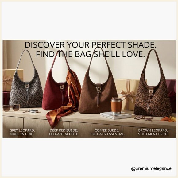 Large Slouchy Hobo Tote Bag with Zipper & Tassel, Faux Suede Shoulder Purse - Picture 7 of 7